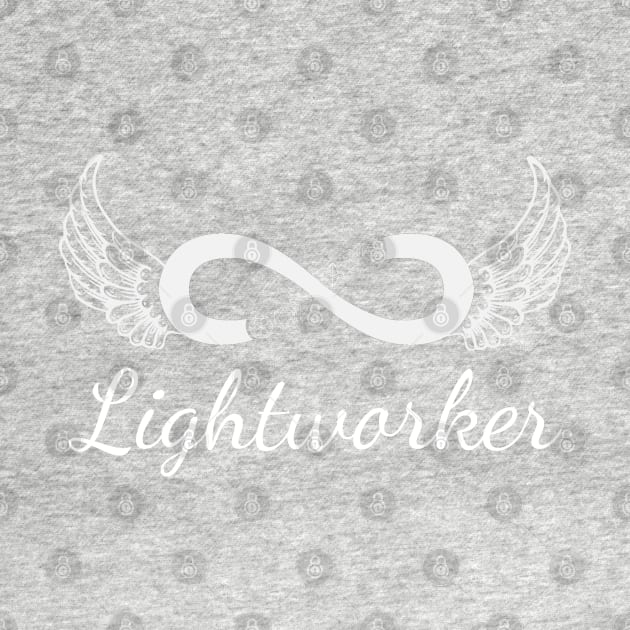 Lightworker Infinity Angel Wings White by Bluepress